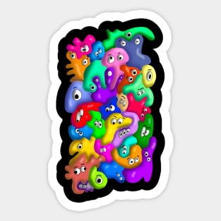 30 COLORFUL BLOB MONSTERS Sticker